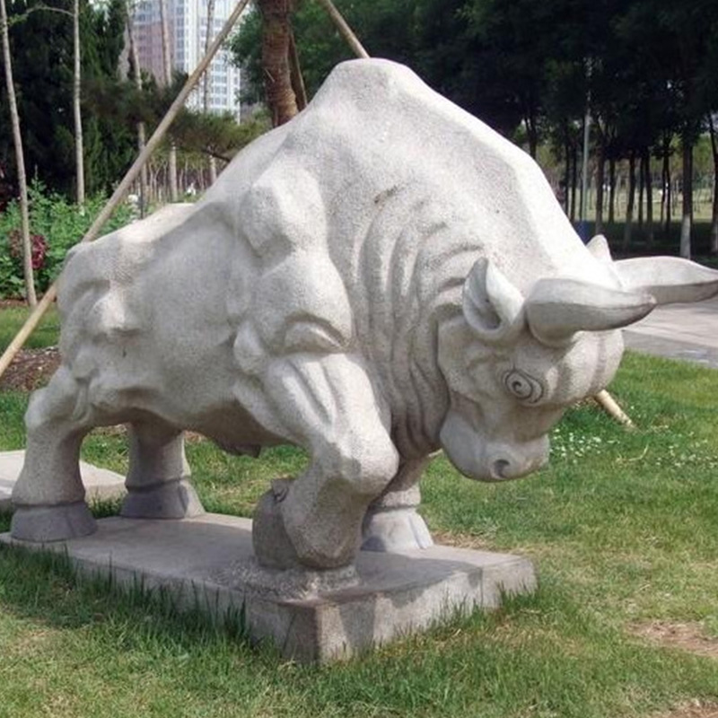 Estatuas de vaca de mármol para jardín al aire libre