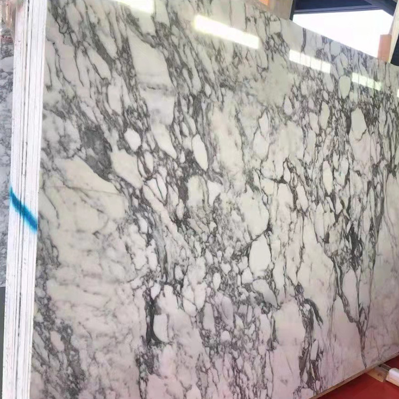 Gran repisa del piso de la mesa de centro de piedra natural de mármol blanco