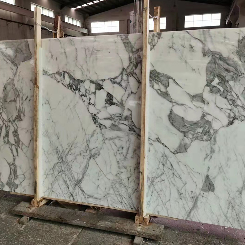 Gran repisa del piso de la mesa de centro de piedra natural de mármol blanco