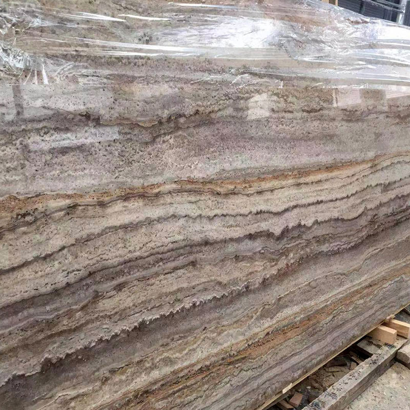 Proveedores de mármol de azulejo de losa de travertino gris plateado por encargo