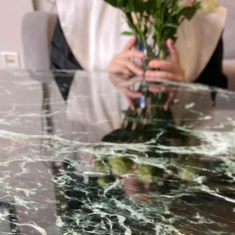 Encimeras de azulejos de losa de mármol verde Prada oscuro al por mayor
