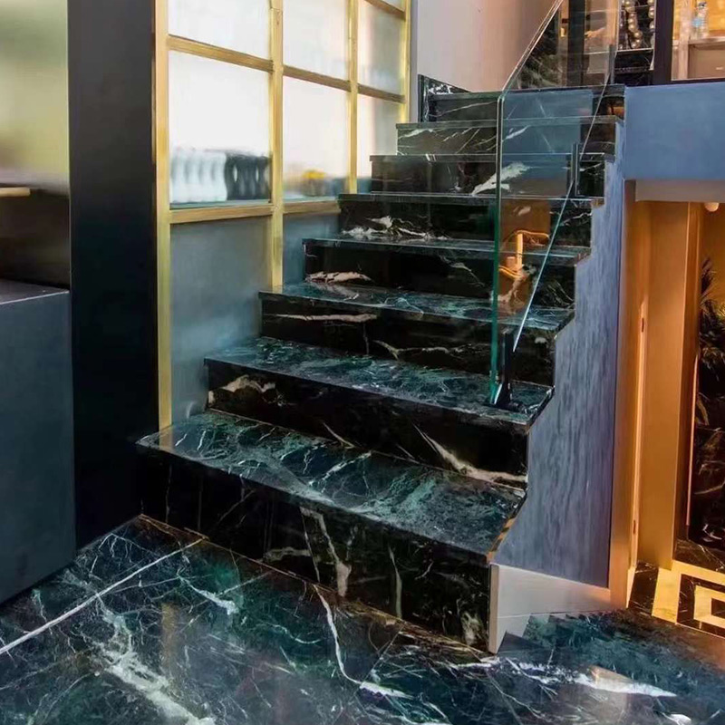 Encimeras de azulejos de losa de mármol verde Prada oscuro al por mayor