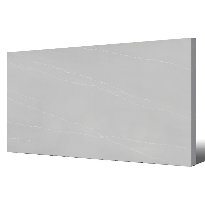 Proveedores de cocina de encimera de losa de cuarzo gris y blanco