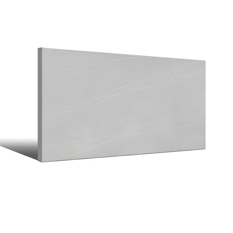 Proveedores de cocina de encimera de losa de cuarzo gris y blanco
