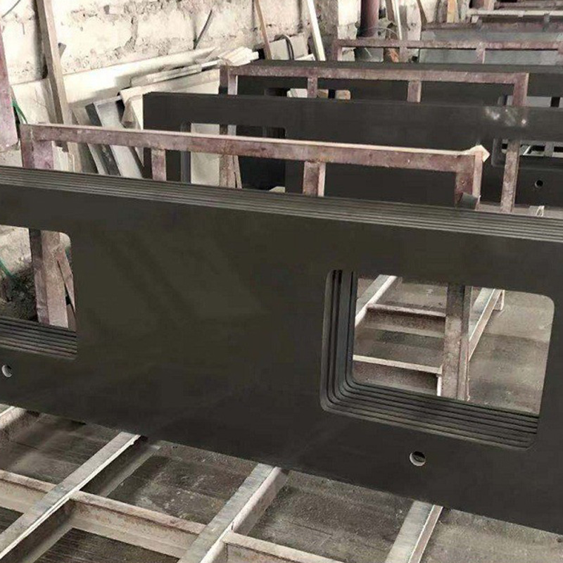 Fregadero de cocina gris Diseño de encimera de mármol natural