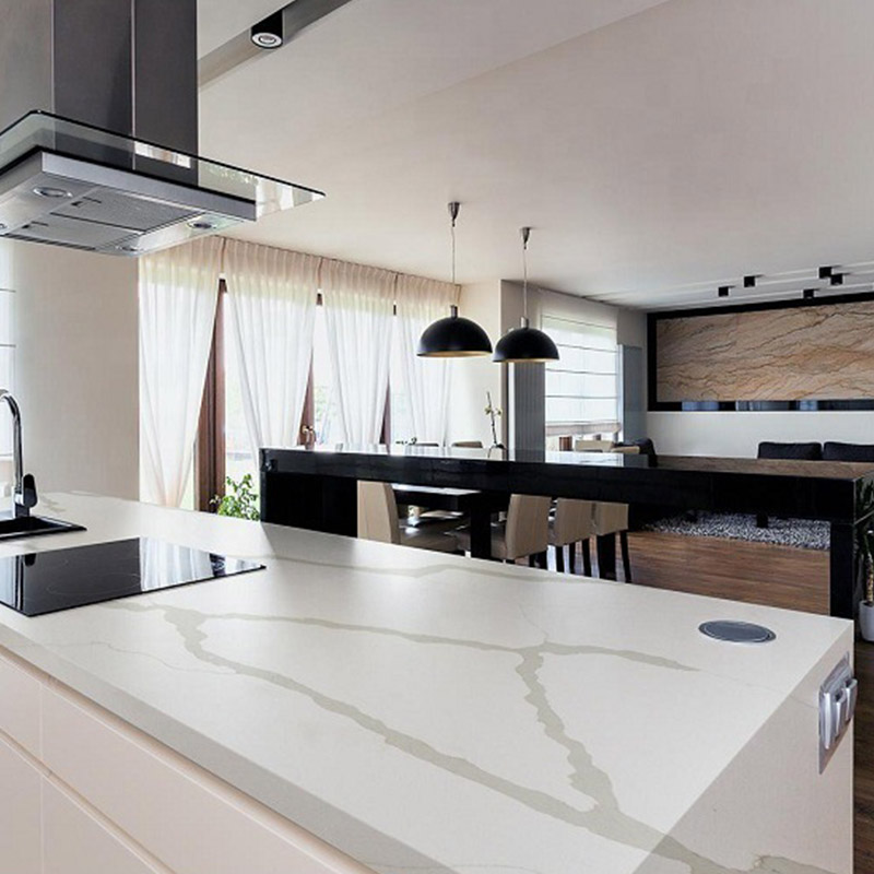 Proveedores de encimeras de cocina de cuarzo con aspecto de mármol blanco al por mayor