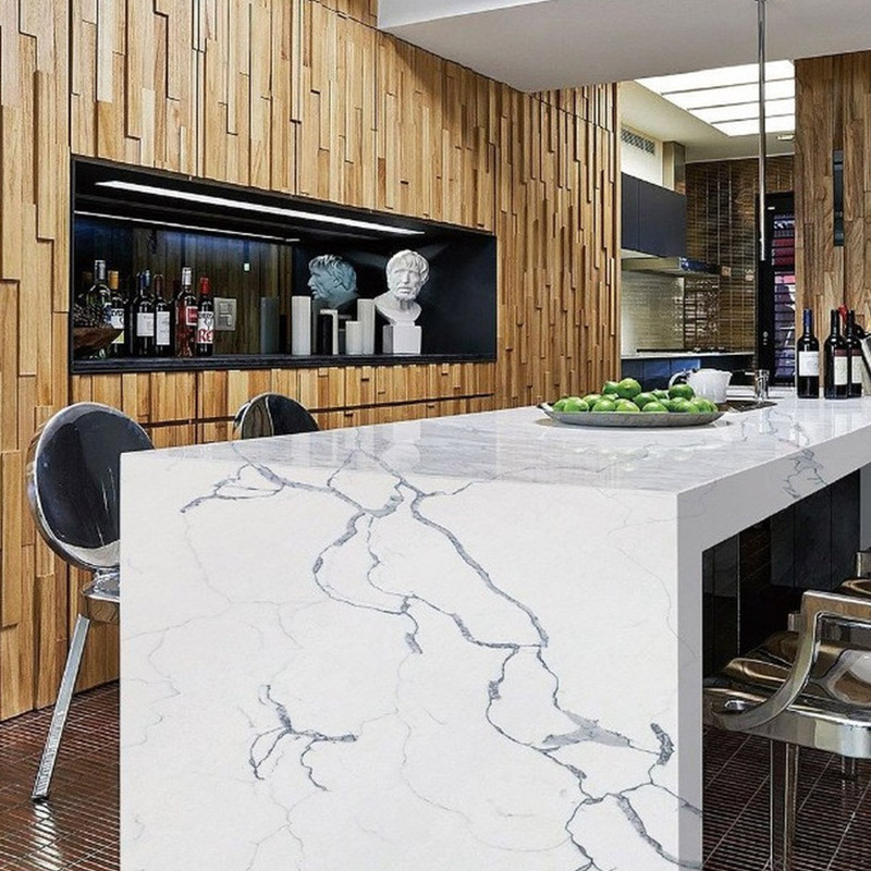 Fabricante de encimera de losa de mármol blanco de Carrara de China