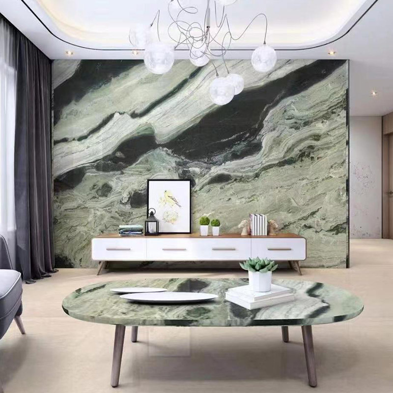 Encimera de azulejos de fondo de losa de mármol esmeralda de Shangri-La