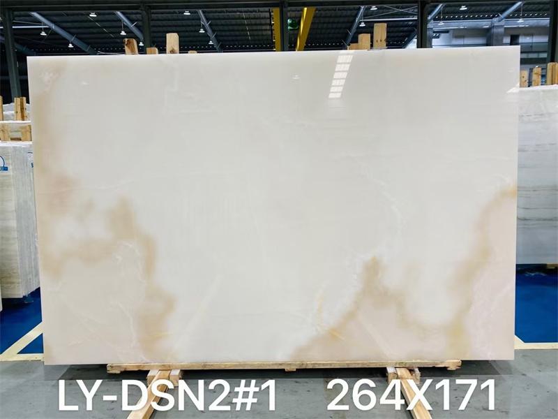 Distribuidor personalizado de encimera de losa de mármol de ónix blanco