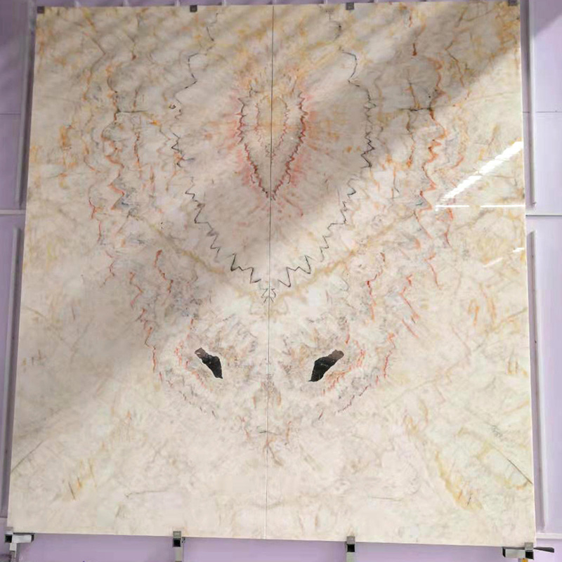 Pared de fondo translúcido de losas de ónix de jade de araña de hielo