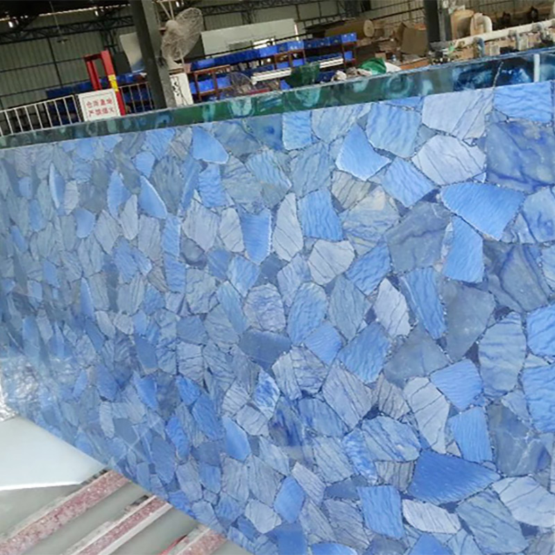 Venta directa de fábrica de encimeras de mármol de losa de aventurina azul