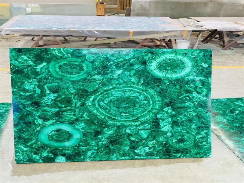 Losas de mármol verde malaquita Piedras semipreciosas