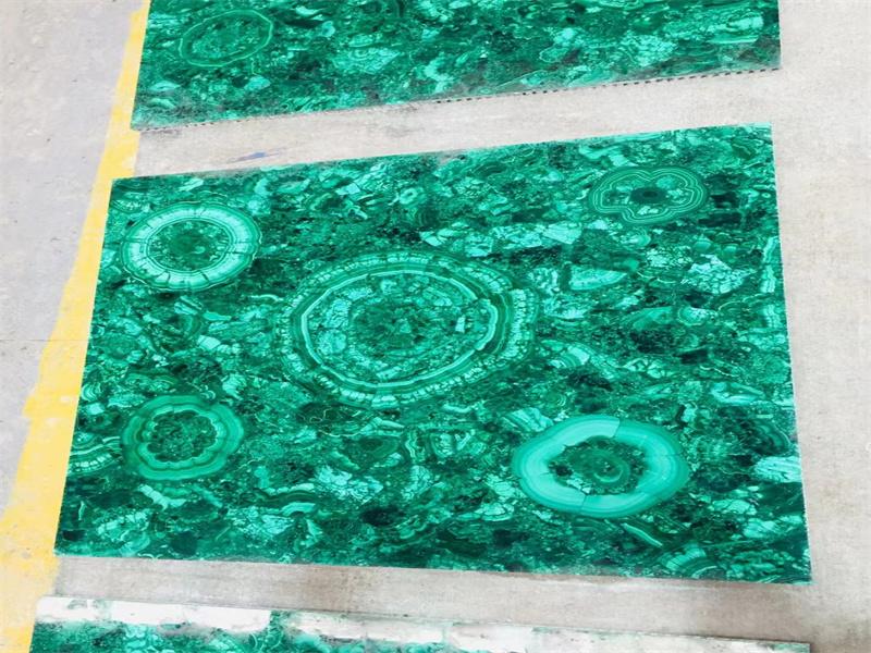 Losas de mármol verde malaquita Piedras semipreciosas