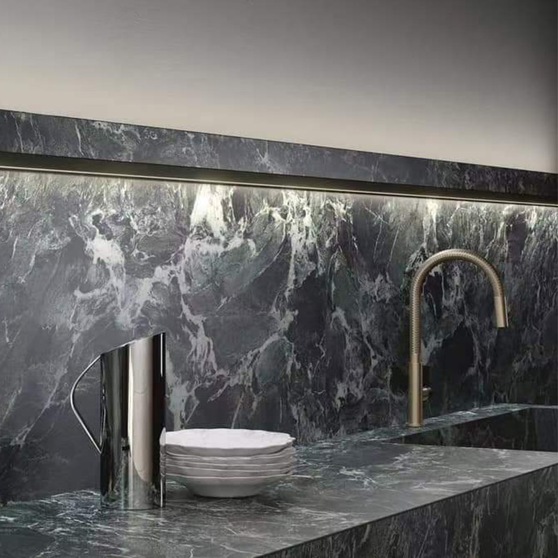 Nuevo Prada Green Tiles Pisos de losa Encimera KitchenStone