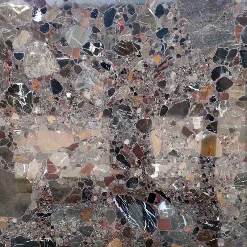Azulejos de losa de granito de adobo rojo de guijarros de colores naturales