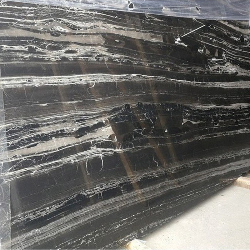 Azulejo de piso de baño de encimera de losa de mármol Marquina negro