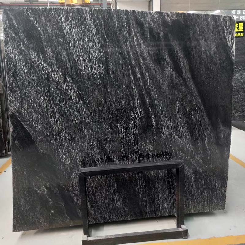 Granito negro con vetas blancas Encimera de losa de granito Meteor