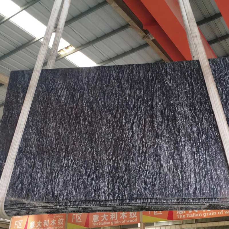 Granito negro con vetas blancas Encimera de losa de granito Meteor