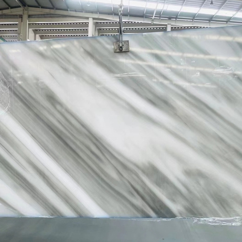 Calacatta Jade Marble White Slab Tops Lavabo transparente