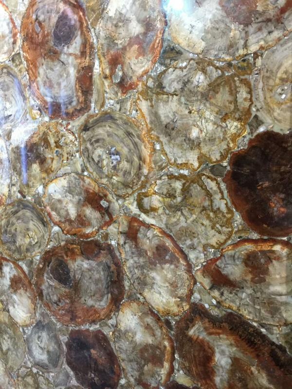 Encimeras de losa de piedras semipreciosas de mármol con textura de madera petrificada