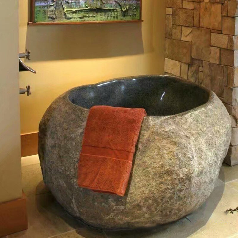 Villa independiente del hotel de la tina de la bañera de mármol negra cultivada en venta