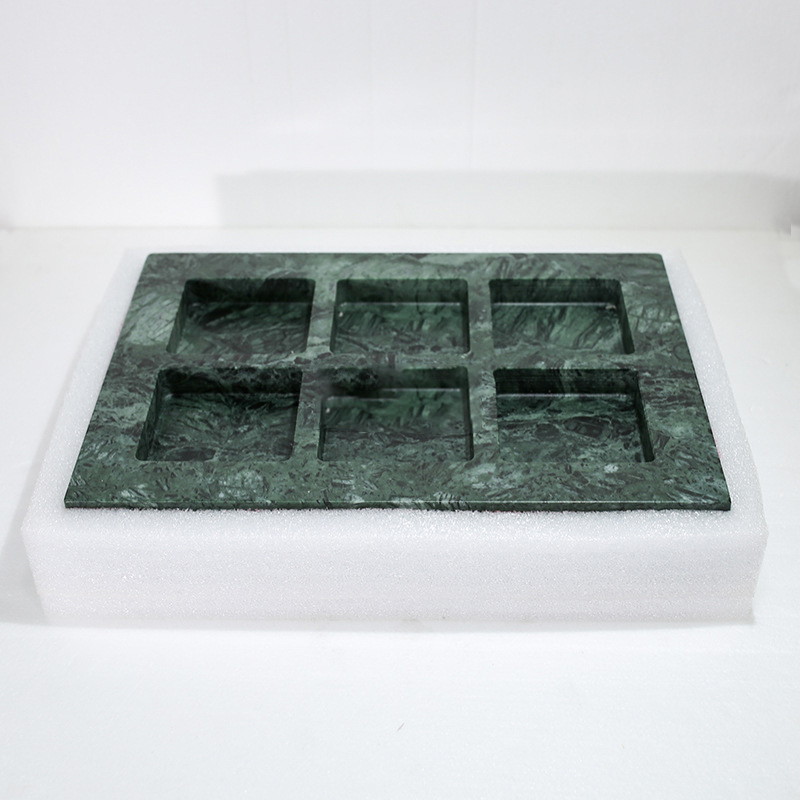 Base de plato de tocador de bandeja de mármol verde natural