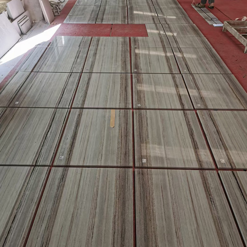 Escaleras de baldosas de mármol de grano de madera beige Piedra