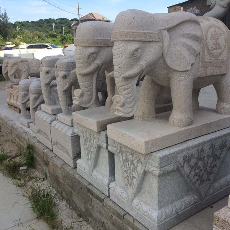 Estatua de elefante de granito de China Adornos de animales Piedra