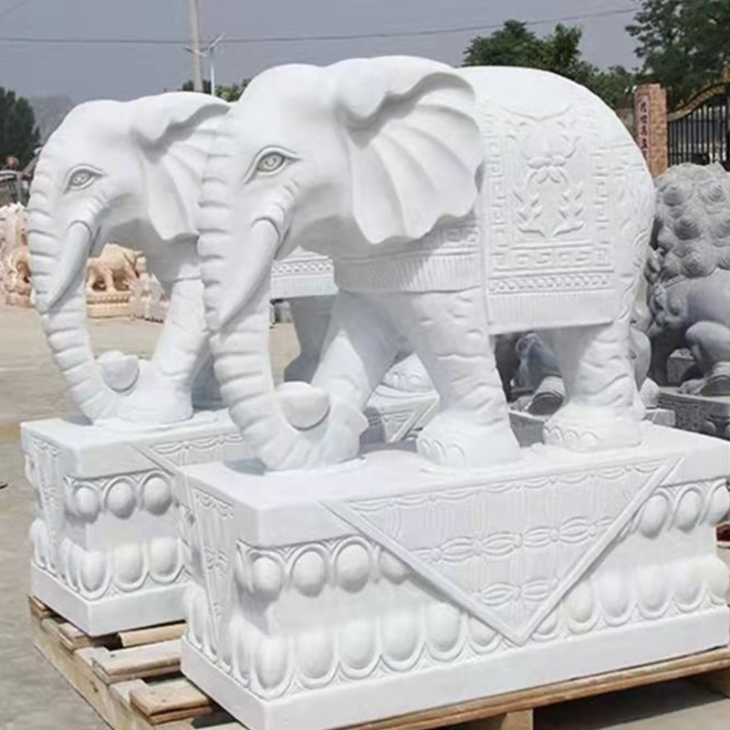 Estatua de elefante de granito de China Adornos de animales Piedra