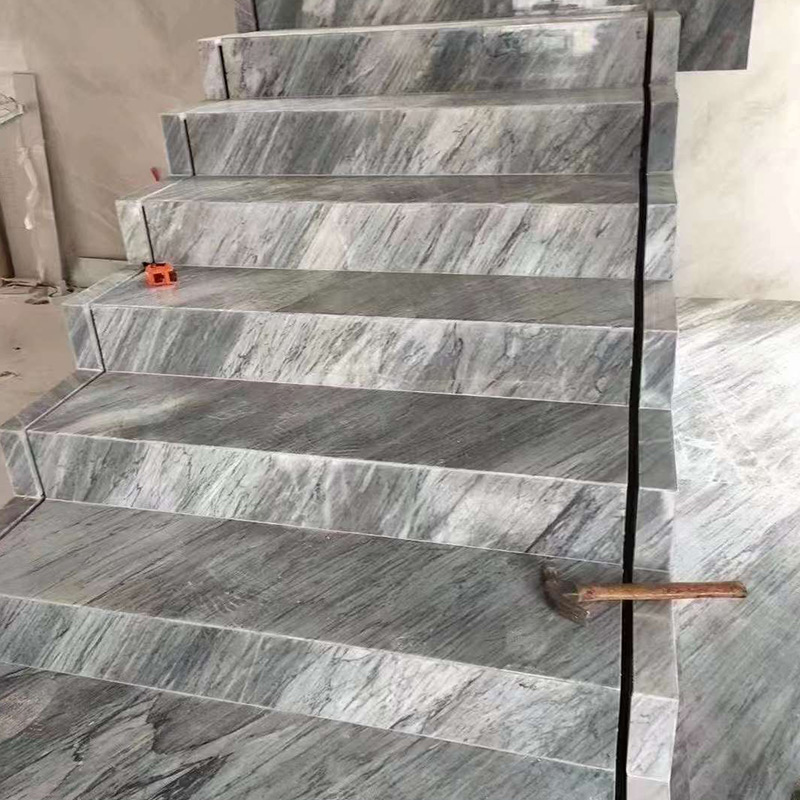 Fondo de azulejo de piso de escalera de mármol gris de Florencia