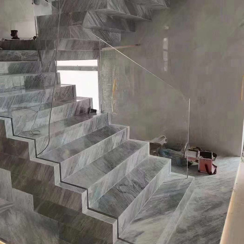 Fondo de azulejo de piso de escalera de mármol gris de Florencia