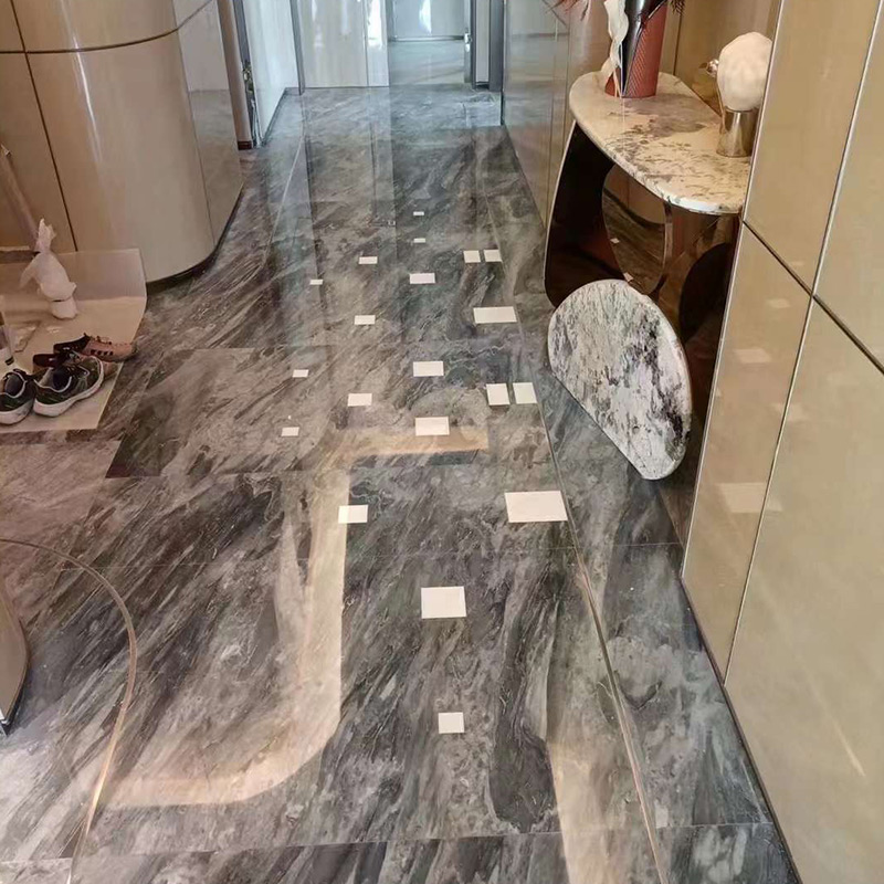 Fondo de azulejo de piso de escalera de mármol gris de Florencia