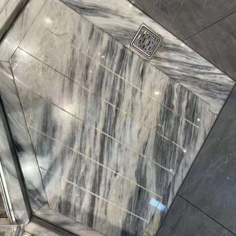 Fondo de azulejo de piso de escalera de mármol gris de Florencia