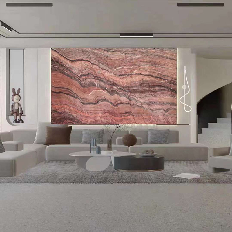 Encimeras de losa de jade de mármol de piedra de lujo de seda roja