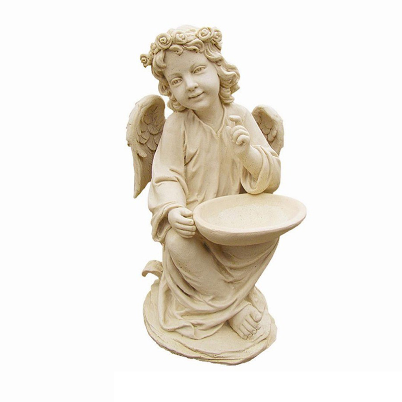 Estatuas de jardín de piedra de retrato de ángel de niño tallado en mármol