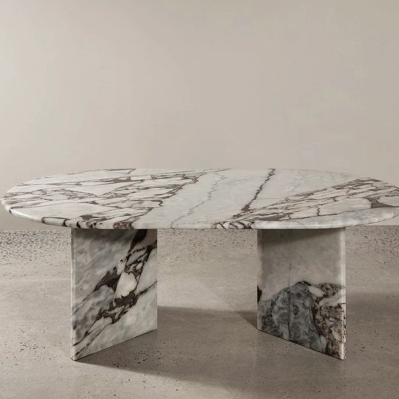 Mesa de mármol blanco y negro