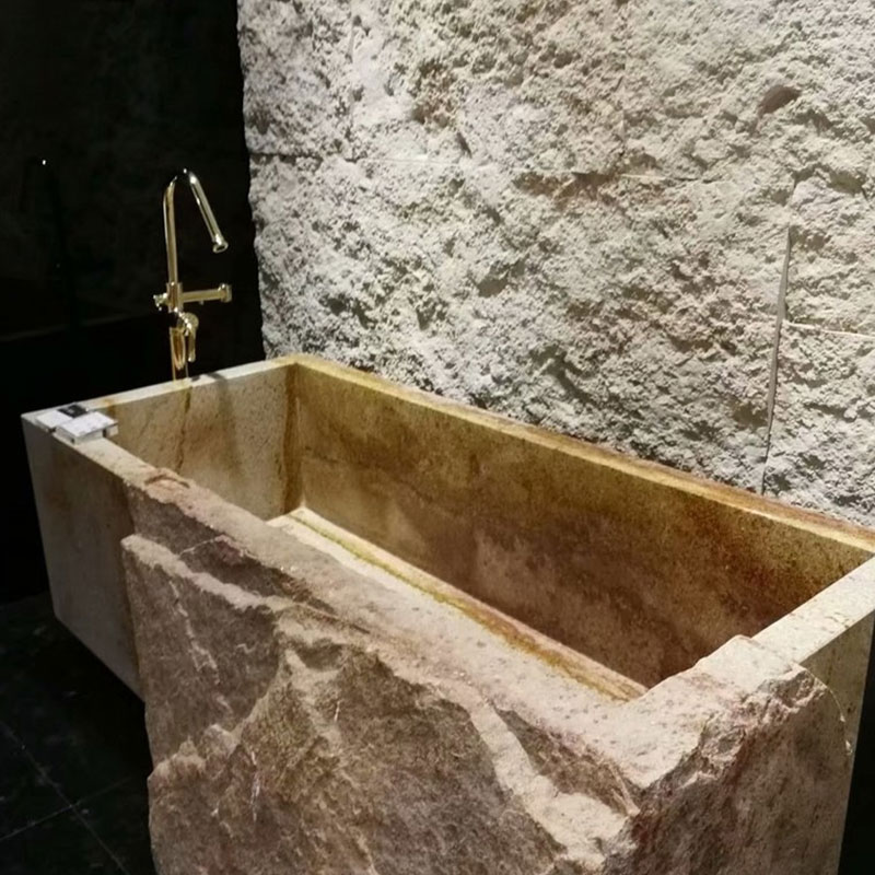 Bañera independiente de mármol natural