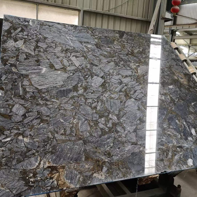Pared de fondo de losa de azulejo de mármol azul de Amazon