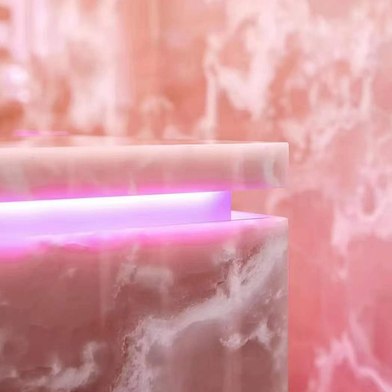 Mármol de jade de losa de piedra de ónix rosa natural
