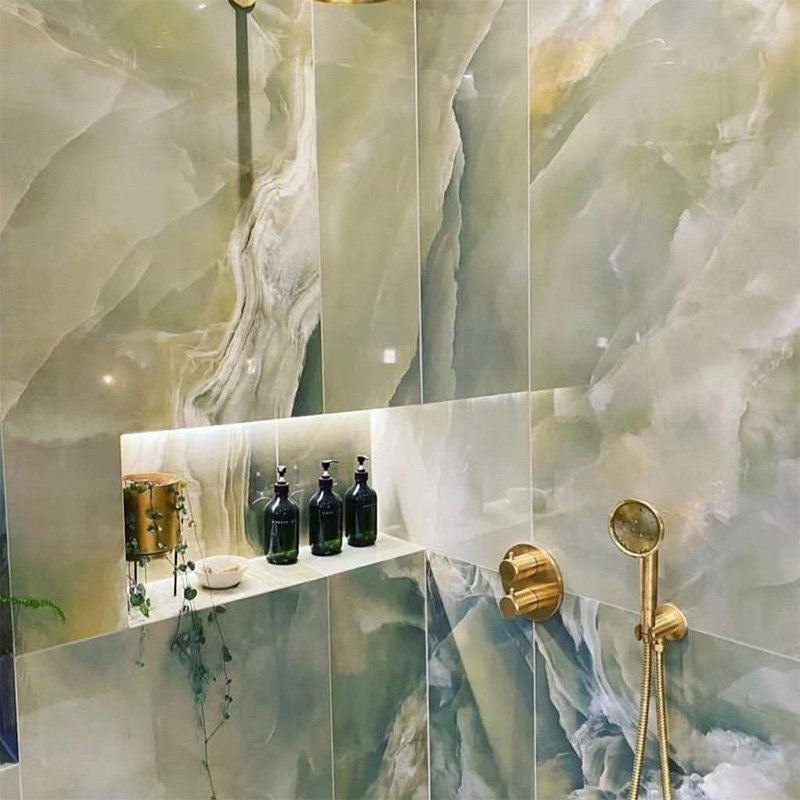 Losas de ónix verde jade natural