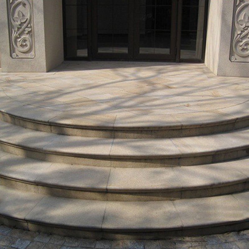 Azulejos de escaleras de pasos de granito dorado cremoso