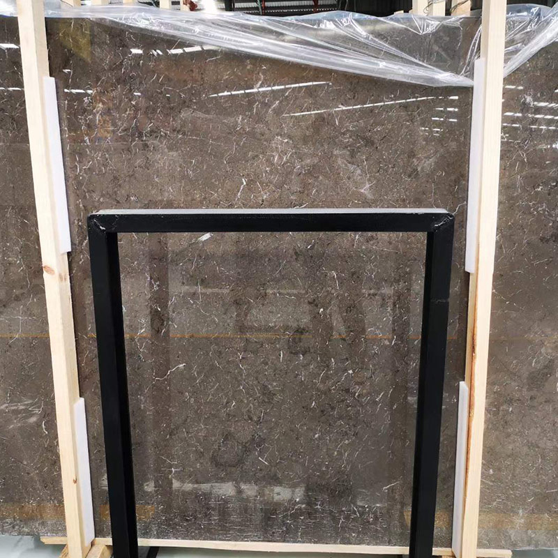 Losa de mármol marrón gris oliva oscuro