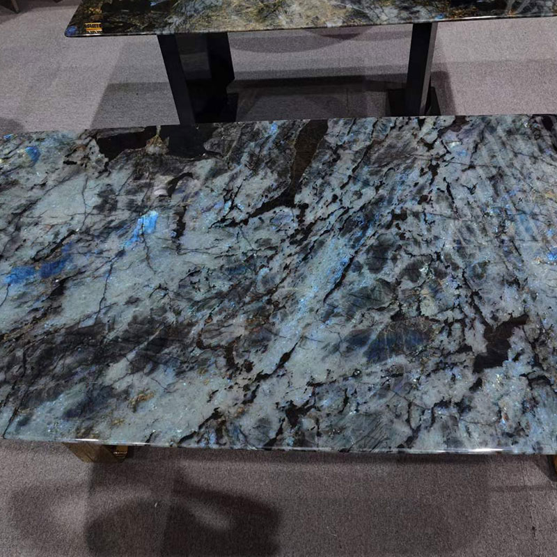 Losa de piedra de lujo azul esmeralda
