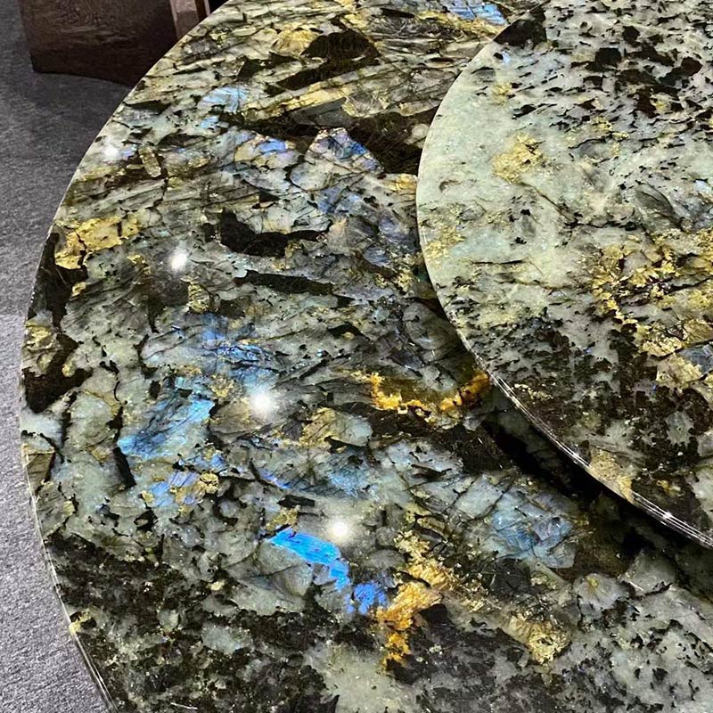 Losa de piedra de lujo azul esmeralda