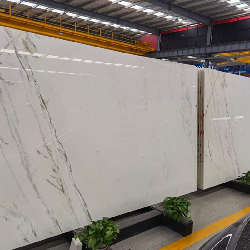 Mármol blanco de vidrio con vetas cian