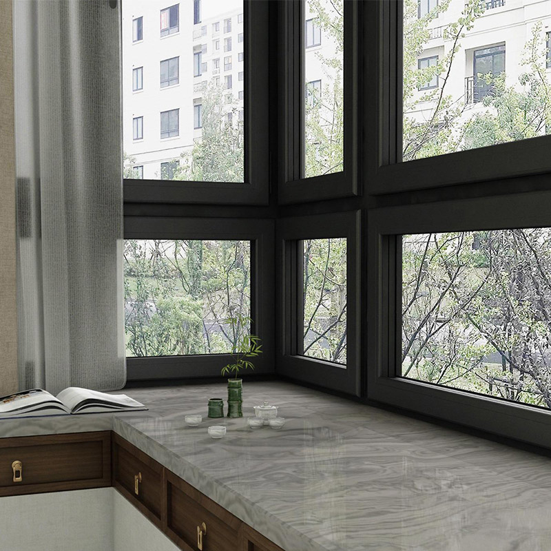 Azulejos de mármol de alféizar de ventana rosa azul