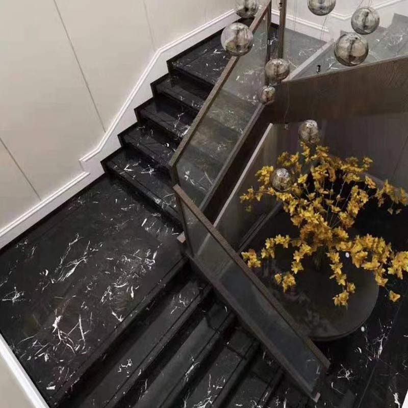 Baldosas de mármol negro hielo