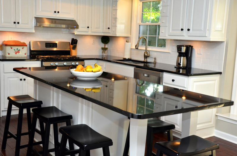 black granite countertop