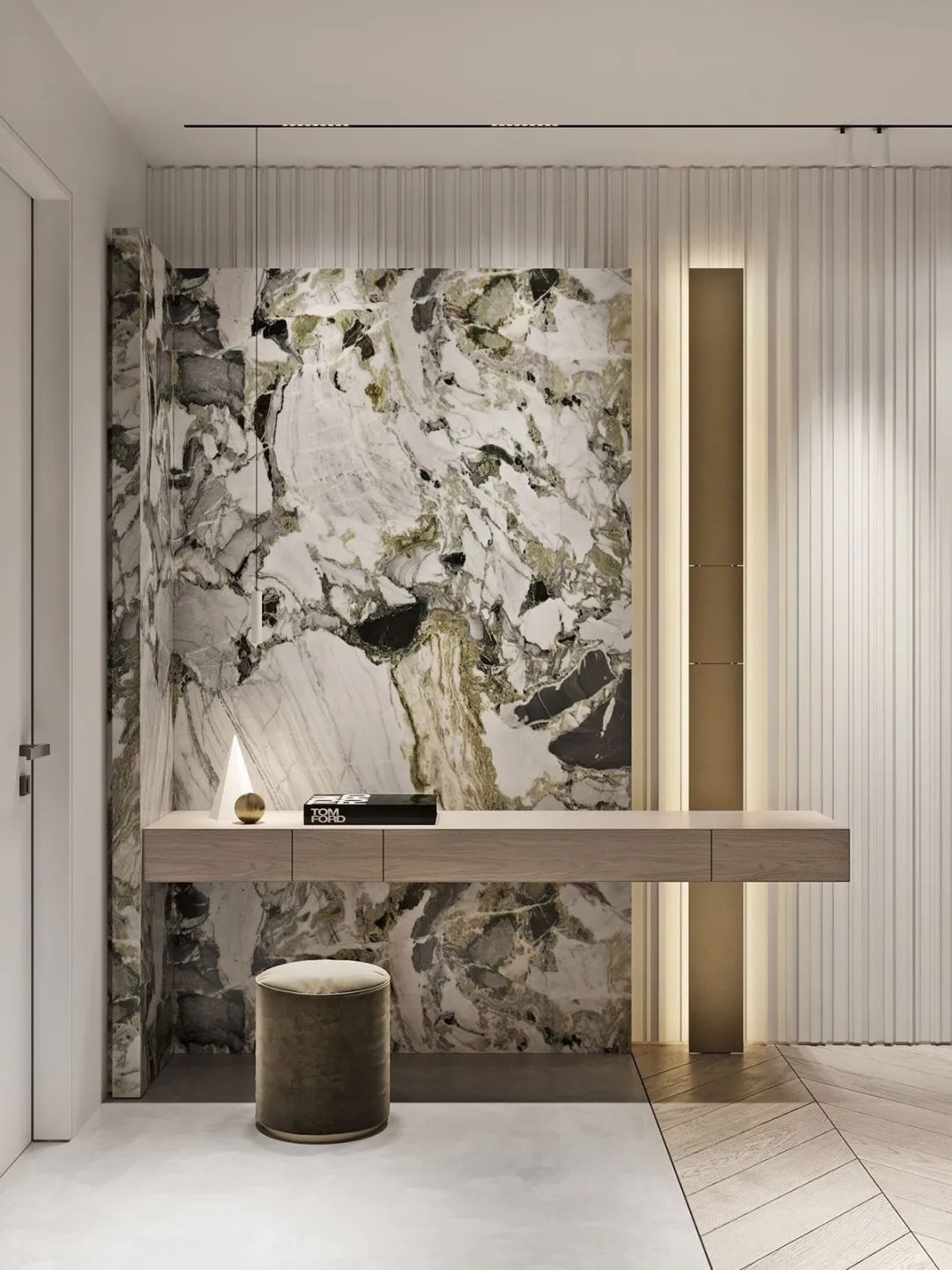 Cold Emerald Marble Wall