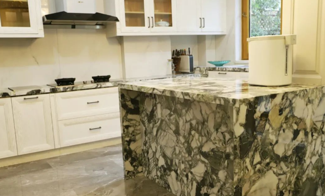 Cold Emerald Marble kitchen countertop